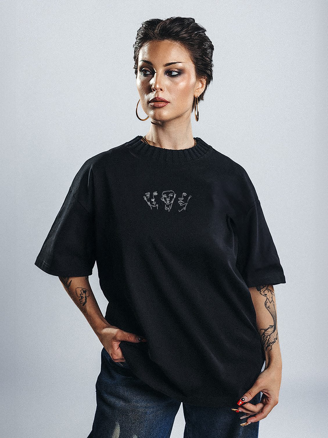 THE BOYZ drop-sleeve 305gsm cotton T-shirt.